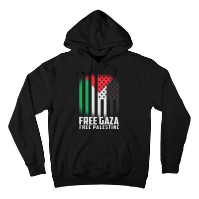 Free Gaza Free Palestine US Palestine Flag colors Hoodie