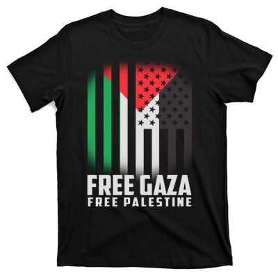 Free Gaza Free Palestine US Palestine Flag colors T-Shirt