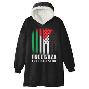 Free Gaza Free Palestine US Palestine Flag colors Hooded Wearable Blanket