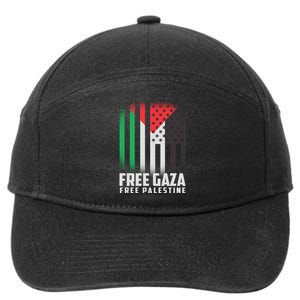 Free Gaza Free Palestine US Palestine Flag colors 7-Panel Snapback Hat