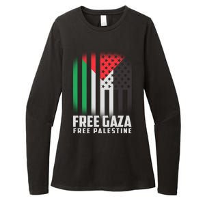 Free Gaza Free Palestine US Palestine Flag colors Womens CVC Long Sleeve Shirt