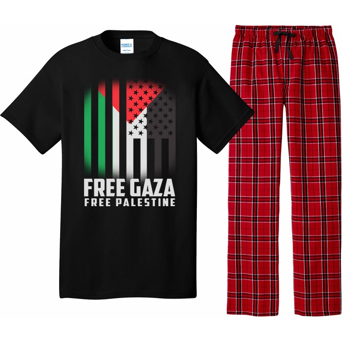 Free Gaza Free Palestine US Palestine Flag colors Pajama Set