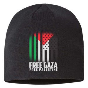 Free Gaza Free Palestine US Palestine Flag colors Sustainable Beanie