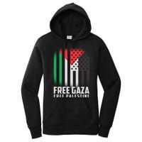 Free Gaza Free Palestine US Palestine Flag colors Women's Pullover Hoodie