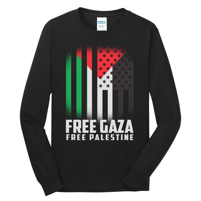 Free Gaza Free Palestine US Palestine Flag colors Tall Long Sleeve T-Shirt