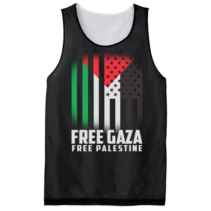 Free Gaza Free Palestine US Palestine Flag colors Mesh Reversible Basketball Jersey Tank