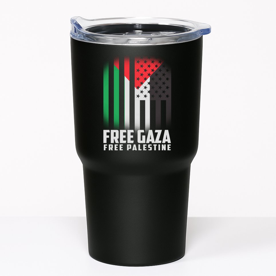 Free Gaza Free Palestine US Palestine Flag colors Tumbler