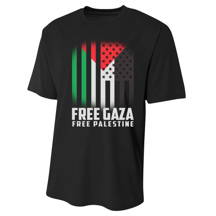 Free Gaza Free Palestine US Palestine Flag colors Performance Sprint T-Shirt