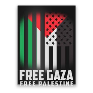 Free Gaza Free Palestine US Palestine Flag colors Poster