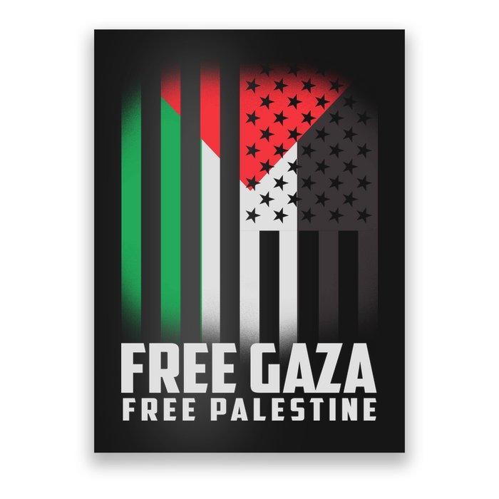 Free Gaza Free Palestine US Palestine Flag colors Poster