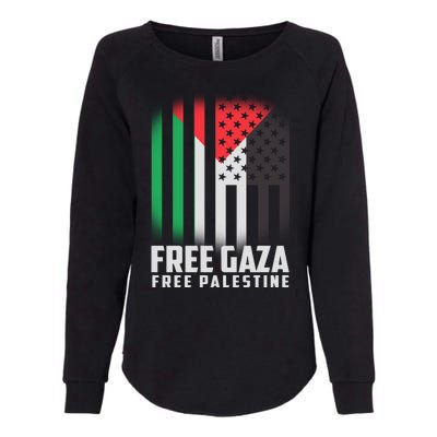 Free Gaza Free Palestine US Palestine Flag colors Womens California Wash Sweatshirt