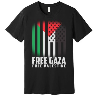 Free Gaza Free Palestine US Palestine Flag colors Premium T-Shirt