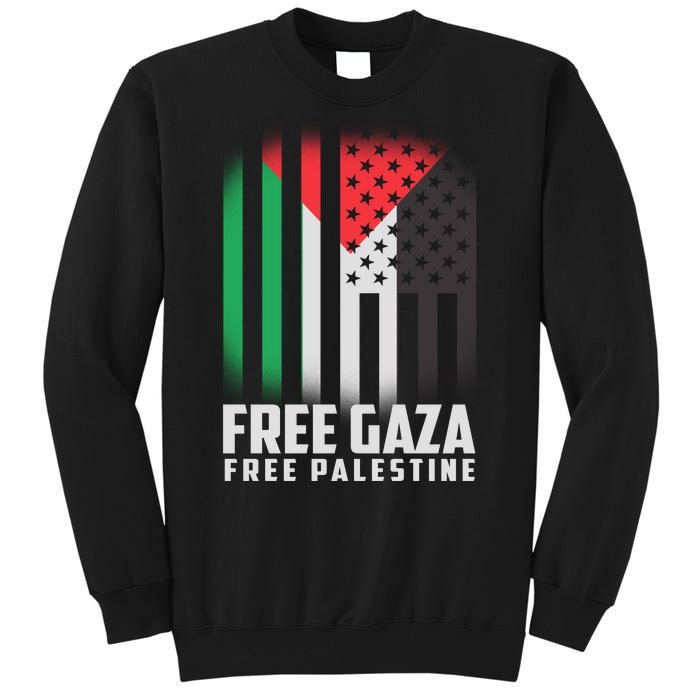 Free Gaza Free Palestine US Palestine Flag colors Tall Sweatshirt