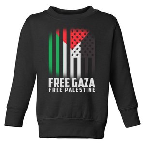 Free Gaza Free Palestine US Palestine Flag colors Toddler Sweatshirt