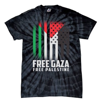 Free Gaza Free Palestine US Palestine Flag colors Tie-Dye T-Shirt