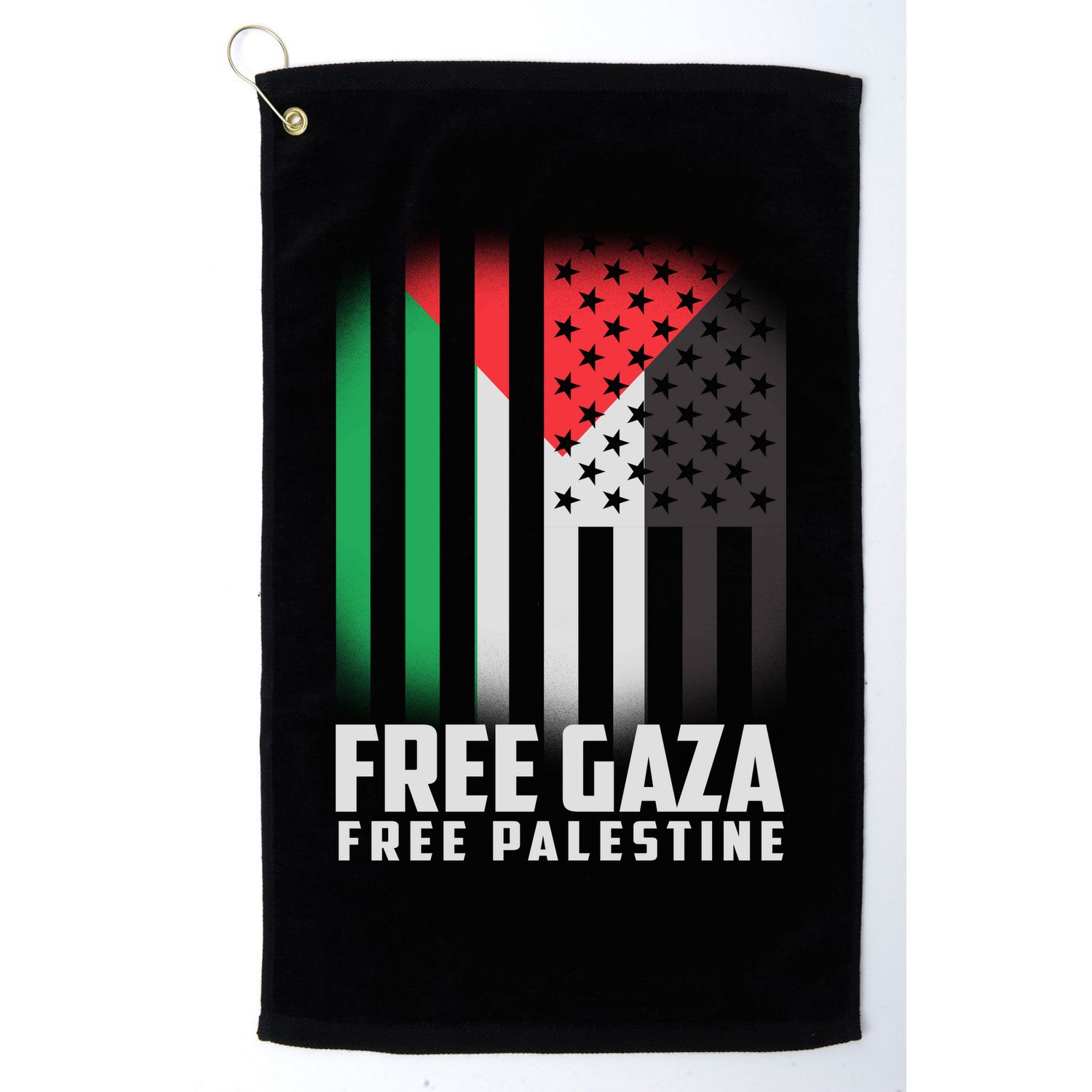 Free Gaza Free Palestine US Palestine Flag colors Golf Towel