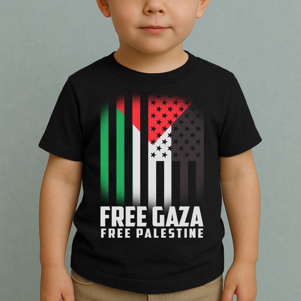 Free Gaza Free Palestine US Palestine Flag colors Toddler T-Shirt