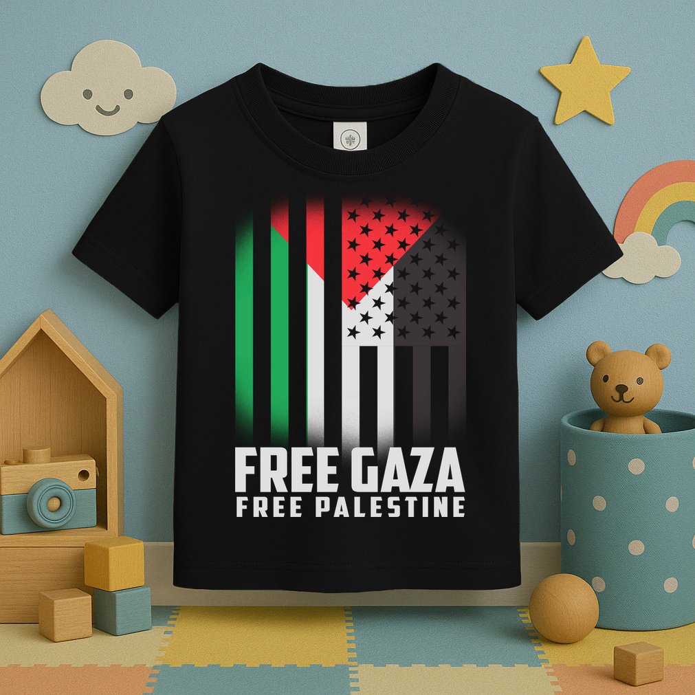 Free Gaza Free Palestine US Palestine Flag colors Toddler T-Shirt