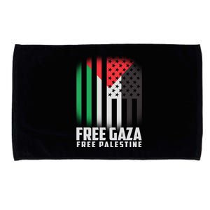 Free Gaza Free Palestine US Palestine Flag colors Microfiber Hand Towel