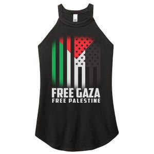 Free Gaza Free Palestine US Palestine Flag colors Women's Perfect Tri Rocker Tank