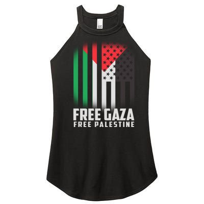 Free Gaza Free Palestine US Palestine Flag colors Women's Perfect Tri Rocker Tank