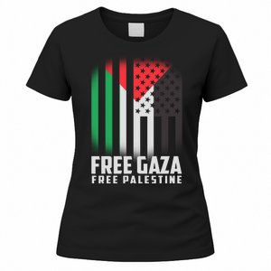 Free Gaza Free Palestine US Palestine Flag colors Women's T-Shirt