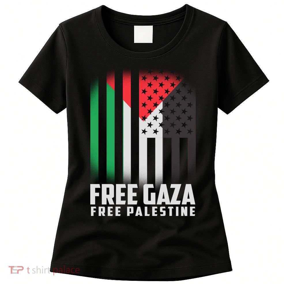 Free Gaza Free Palestine US Palestine Flag colors Women's T-Shirt