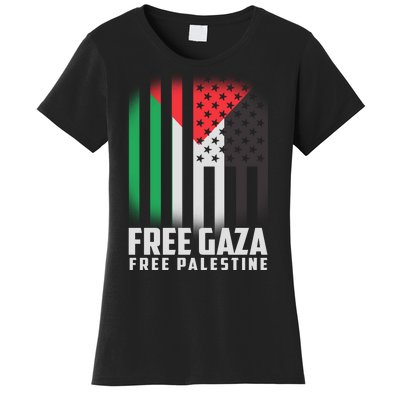 Free Gaza Free Palestine US Palestine Flag colors Women's T-Shirt