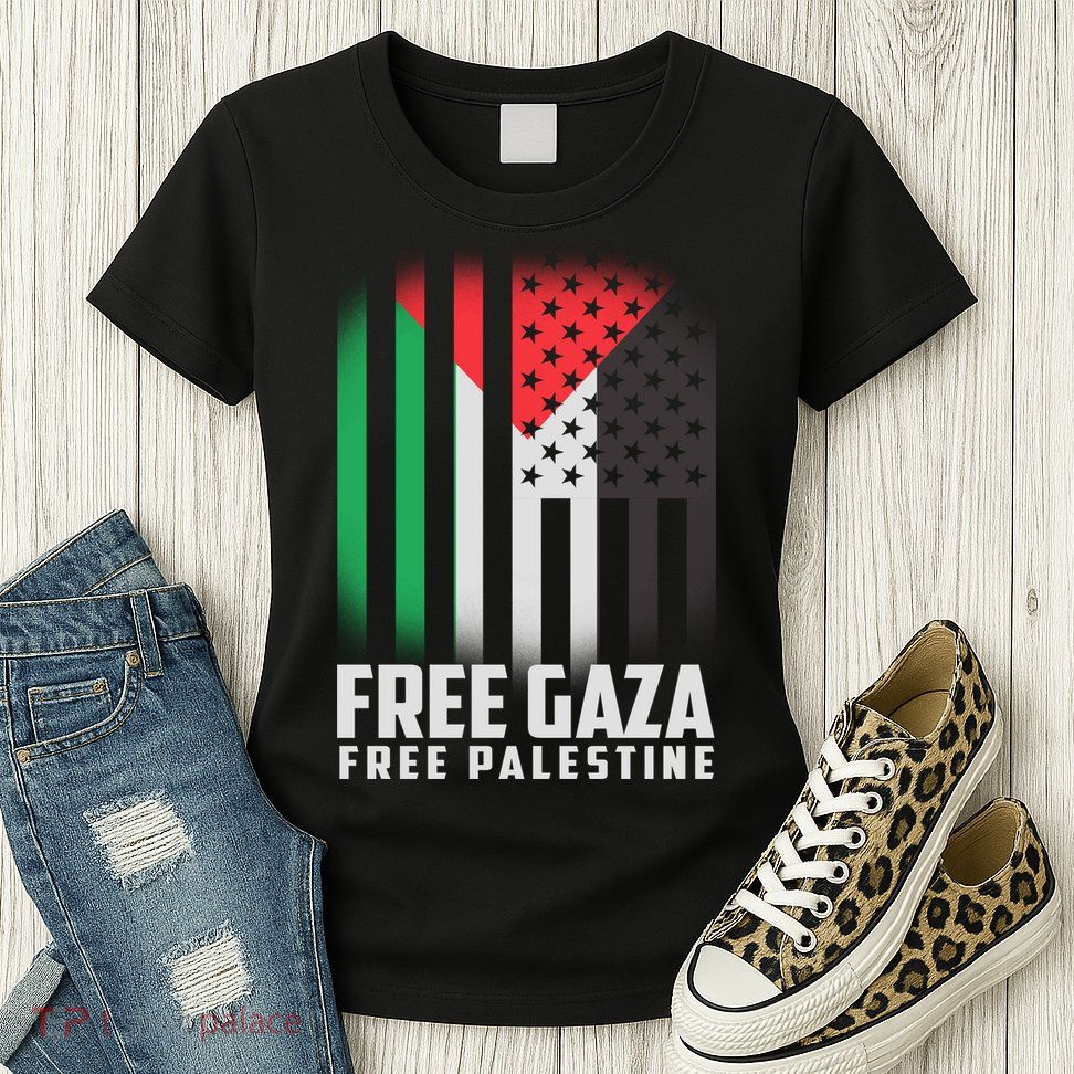 Free Gaza Free Palestine US Palestine Flag colors Women's T-Shirt