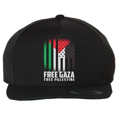 Free Gaza Free Palestine US Palestine Flag colors Wool Snapback Cap
