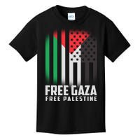 Free Gaza Free Palestine US Palestine Flag colors Kids T-Shirt