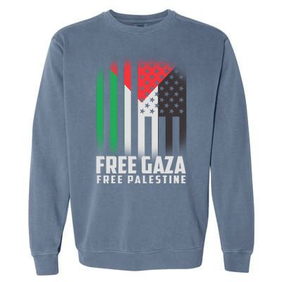 Free Gaza Free Palestine US Palestine Flag colors Garment-Dyed Sweatshirt