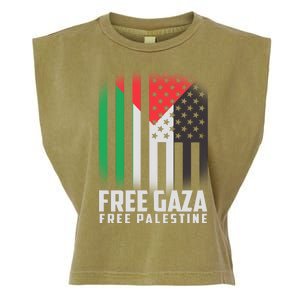 Free Gaza Free Palestine US Palestine Flag colors Garment-Dyed Women's Muscle Tee