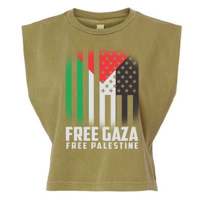 Free Gaza Free Palestine US Palestine Flag colors Garment-Dyed Women's Muscle Tee