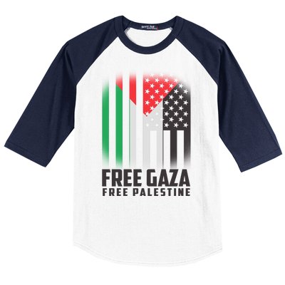 Free Gaza Free Palestine US Palestine Flag colors Baseball Sleeve Shirt