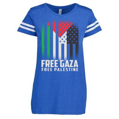 Free Gaza Free Palestine US Palestine Flag colors Enza Ladies Jersey Football T-Shirt