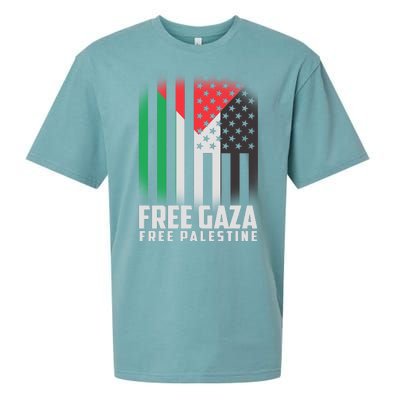 Free Gaza Free Palestine US Palestine Flag colors Sueded Cloud Jersey T-Shirt