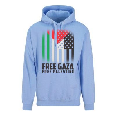 Free Gaza Free Palestine US Palestine Flag colors Unisex Surf Hoodie