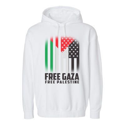 Free Gaza Free Palestine US Palestine Flag colors Garment-Dyed Fleece Hoodie