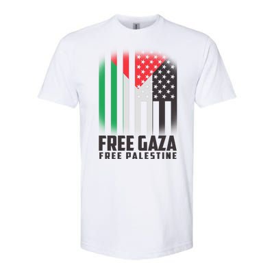 Free Gaza Free Palestine US Palestine Flag colors Softstyle CVC T-Shirt