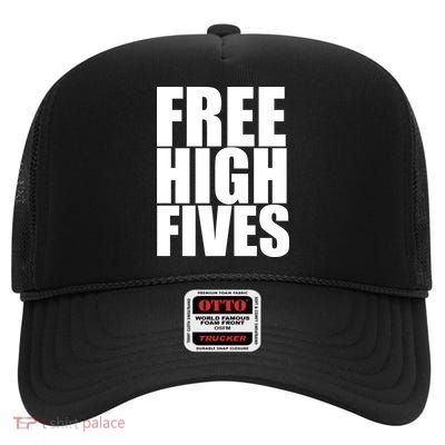 Free High Fives High Crown Mesh Back Trucker Hat