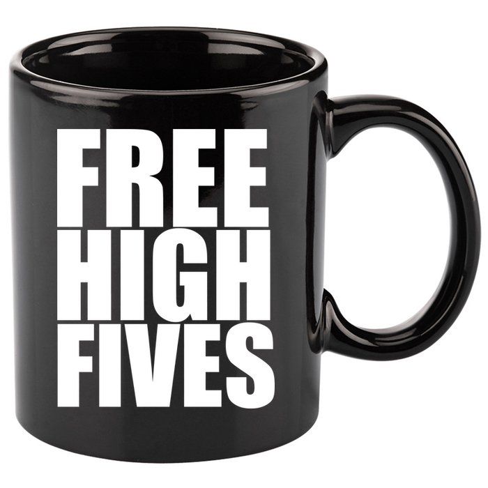 Free High Fives 11oz C Handle Ceramic Mug