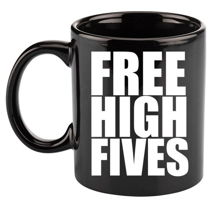 Free High Fives 11oz C Handle Ceramic Mug