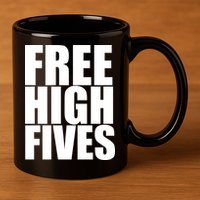 Free High Fives 11oz C Handle Ceramic Mug