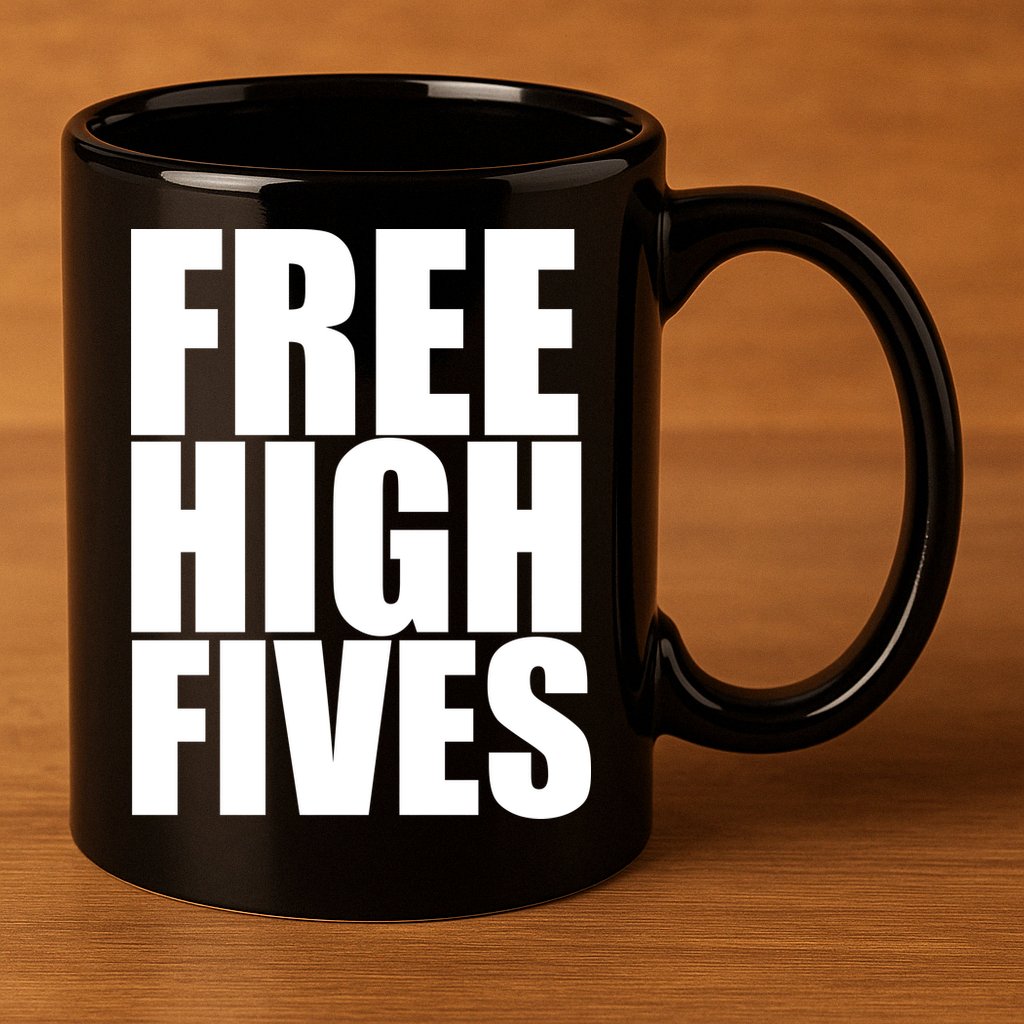 Free High Fives 11oz C Handle Ceramic Mug