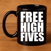 Free High Fives 11oz C Handle Ceramic Mug