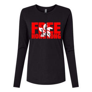 Free Hong Kong Womens Cotton Relaxed Long Sleeve T-Shirt