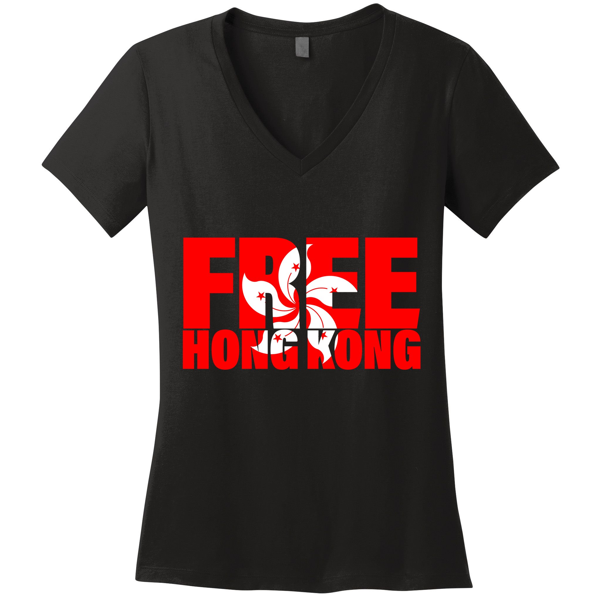 Free Hong Kong Women's V-Neck T-Shirt