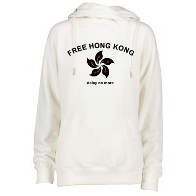 Free Hong Kong Delay No More Womens Funnel Neck Pullover Hood