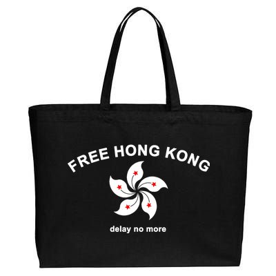 Free Hong Kong Delay No More Cotton Canvas Jumbo Tote